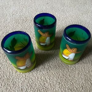 Southwestern hand painted glassware